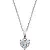 14K White Gold 1/5 CTW Diamond Cluster Necklace
