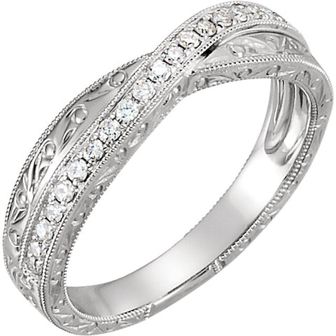 14k White Gold 1/5 CTW Diamond Anniversary Band, Size 6