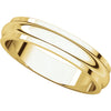 14k Yellow Gold 4mm Half Round Edge Band, Size 4.5