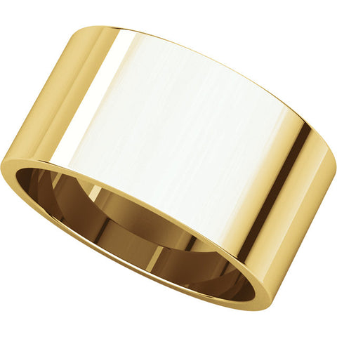 14k Yellow Gold 10mm Flat Band, Size 7