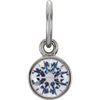 14k White Gold Imitation Diamond Birthstone Charm