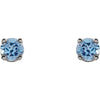 14k White Gold Swiss Blue Topaz Youth Earrings