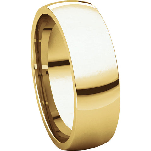 14k Yellow Gold 6mm Light Comfort Fit Band, Size 8.5