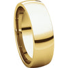 18k Yellow Gold 6mm Light Comfort Fit Band, Size 8.5