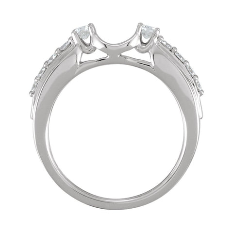 14k White Gold 1/2 CTW Diamond Ring Wrap, Size 7