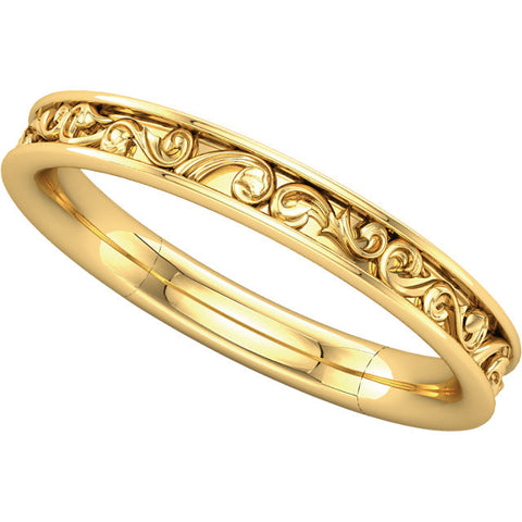 14k Yellow Gold Sculptural-Inspired Band , Size 7