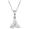 14k White Gold 1/2 ctw. Diamond Three-Stone Necklace