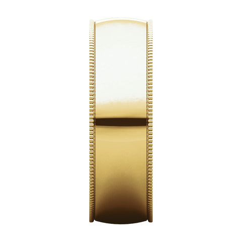 14k Yellow Gold 6mm Light Milgrain Band, Size 5