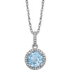 Sterling Silver Sky Blue Topaz & 0.01 ctw. Diamond 18-inch Necklace