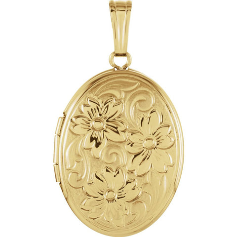 14k Yellow Gold Oval Locket