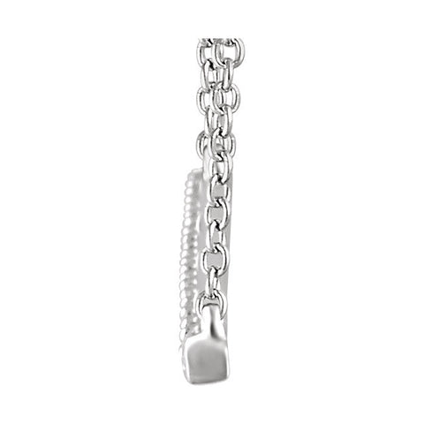 14k White Gold 1/2 CTW Diamond Bar 16-18" Necklace