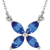 14K White Gold Chatham« Created Blue Sapphire 16-Inch Necklace