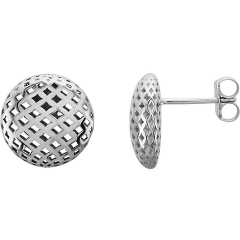 14k White Gold 11.9mm Pierced-Style Earrings
