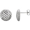 14K White Gold Pierced-Styled Button Earring