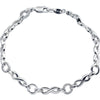 14k White Gold 1/5 CTW Diamond Infinity-Inspired Link 7.5" Bracelet