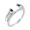 1/5 CTTW Diamond and Sapphire Enhancer in 14k White Gold ( Size 6 )