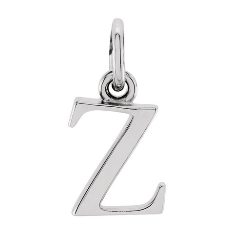 14k White Gold "z" Lowercase Initial Pendant