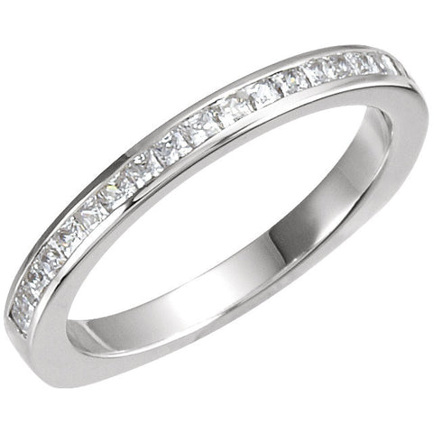 14k White Gold 1/3 CTW Diamond Band for 5.2mm Engagement, Size 7