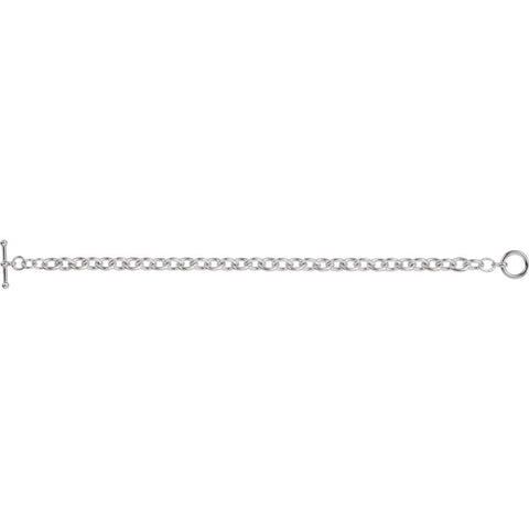 Sterling Silver Cable 6.5" Bracelet with Toggle Clasp