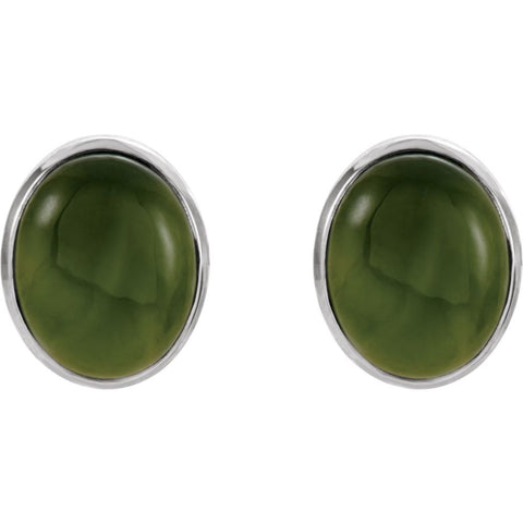 14k White Gold Bezel Set Solitaire Earrings