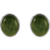 14k White Gold Bezel Set Solitaire Earrings