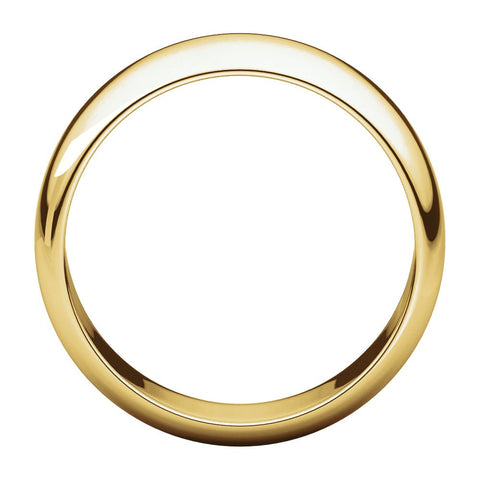 14k Yellow Gold 7mm Half Round Band, Size 8.5