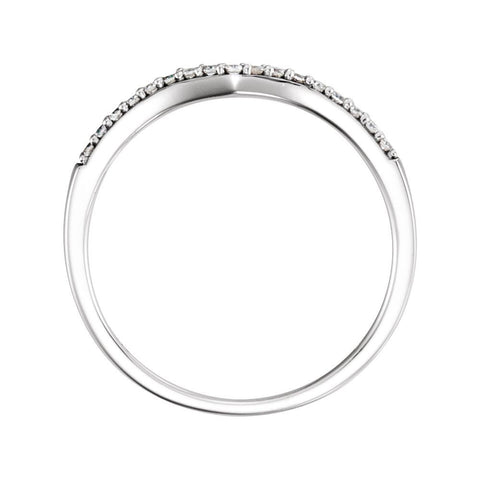 14k White Gold 1/8 CTW Diamond Band, Size 7