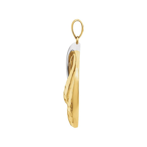 14K Yellow & White Hammered Pendant
