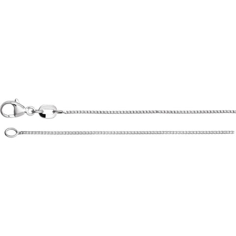 Sterling Silver .8mm Diamond Cut Box Chain with Ring
