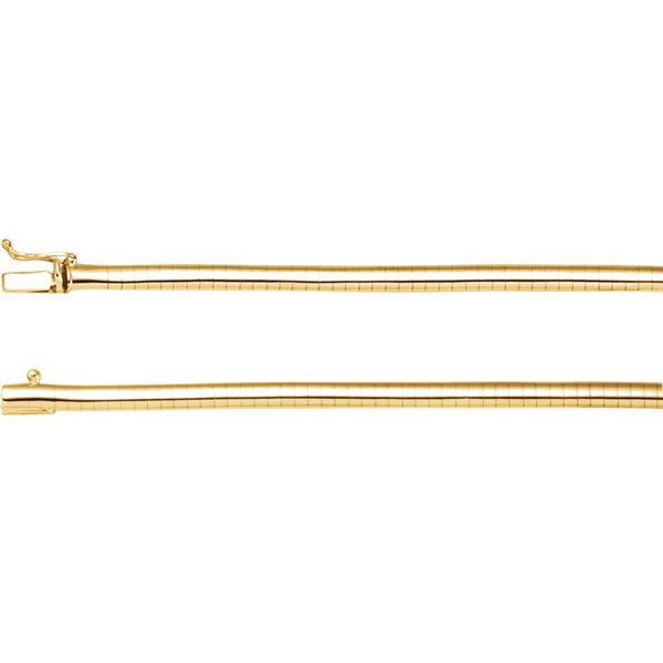 14k Yellow Gold 4mm Omega 18" Chain