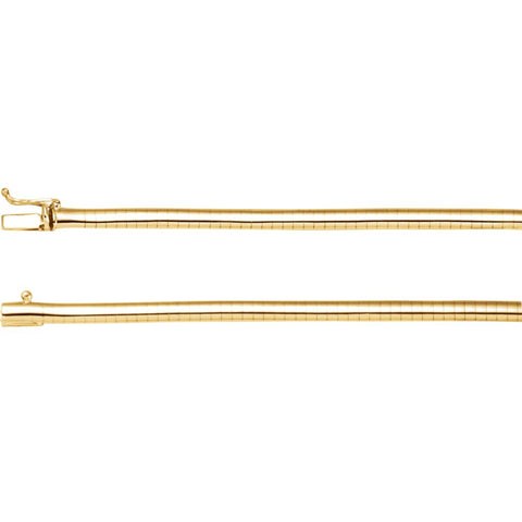14k Yellow Gold 4mm Omega 18" Chain