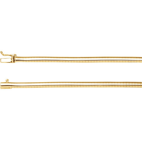 14k Yellow Gold 4mm Omega 16" Chain