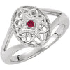 Decorative Gemstone Fashion Ring in Sterling Silver ( Size 5 )