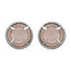 Sterling Silver Rose Gold Plated Rose Quartz & 1/8 CTW Diamond Earrings