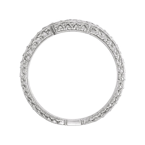 14k White Gold 1/8 CTW Diamond Band, Size 6