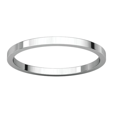 14k White Gold 1.5mm Flat Band, Size 8