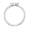 14k White Gold 1/6 CTW Diamond Cluster Rope Ring, Size 7