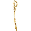 14k White Gold Fleur-De-Lis Decorative Dangle Pendant