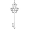 Mother's Key Pendant in 14K White Gold