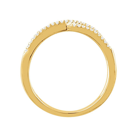 14k Yellow Gold 1/5 CTW Diamond Interlocking Loop Ring, Size 7