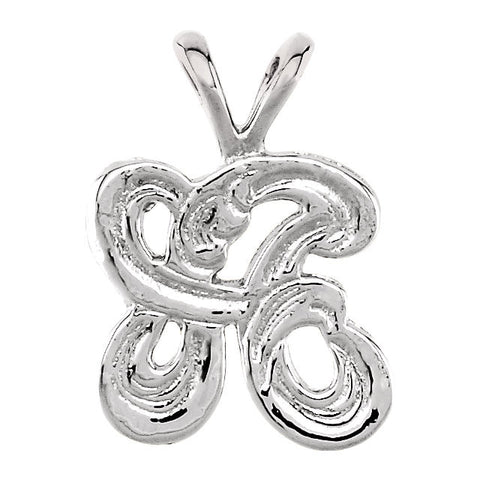 14k White Gold "A" Medium Initial Pendant