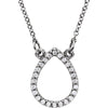 14k White Gold 1/8 ctw. Diamond Teardrop 16-inch Necklace