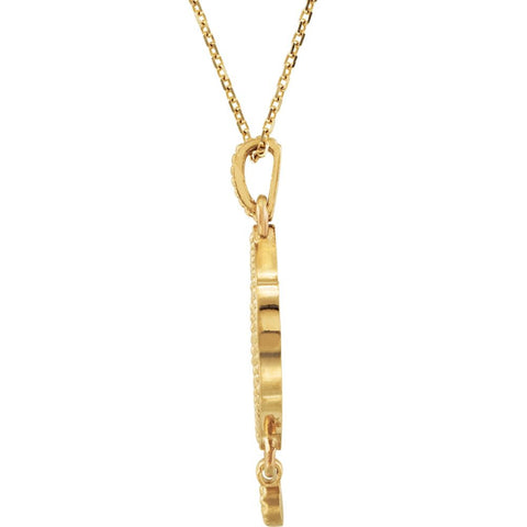 14k Yellow Gold Granulated Design 18" Necklace