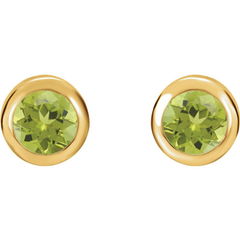 14k Yellow Gold Peridot Earrings