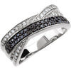 1/2 CTW Black & White Diamond Ring in 14K White Gold (Size 6)