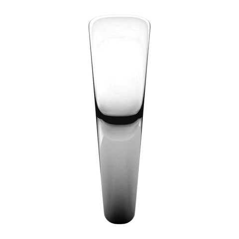 14k White Gold 6mm Half Round Tapered Band, Size 10