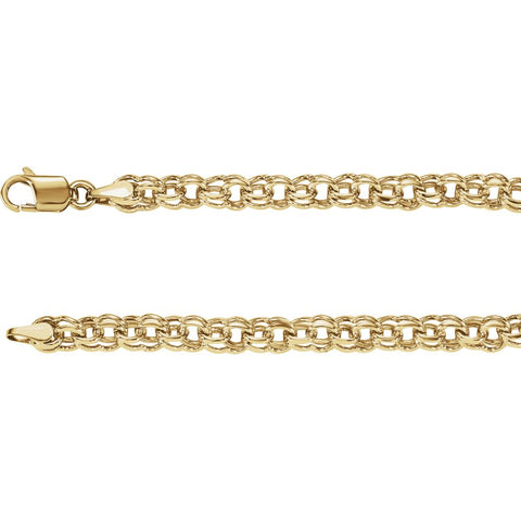14k Yellow Gold Solid Charm 7" Bracelet