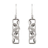 14k White Gold 1/4 CTW Diamond Drop Earrings with Leaf Design & Accent