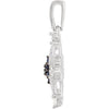 Sterling Silver Sapphire & 1/10 CTW Diamond Pendant