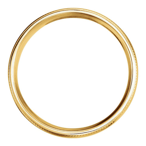 14k Yellow Gold 6mm Coin Edge Design Band Size 10